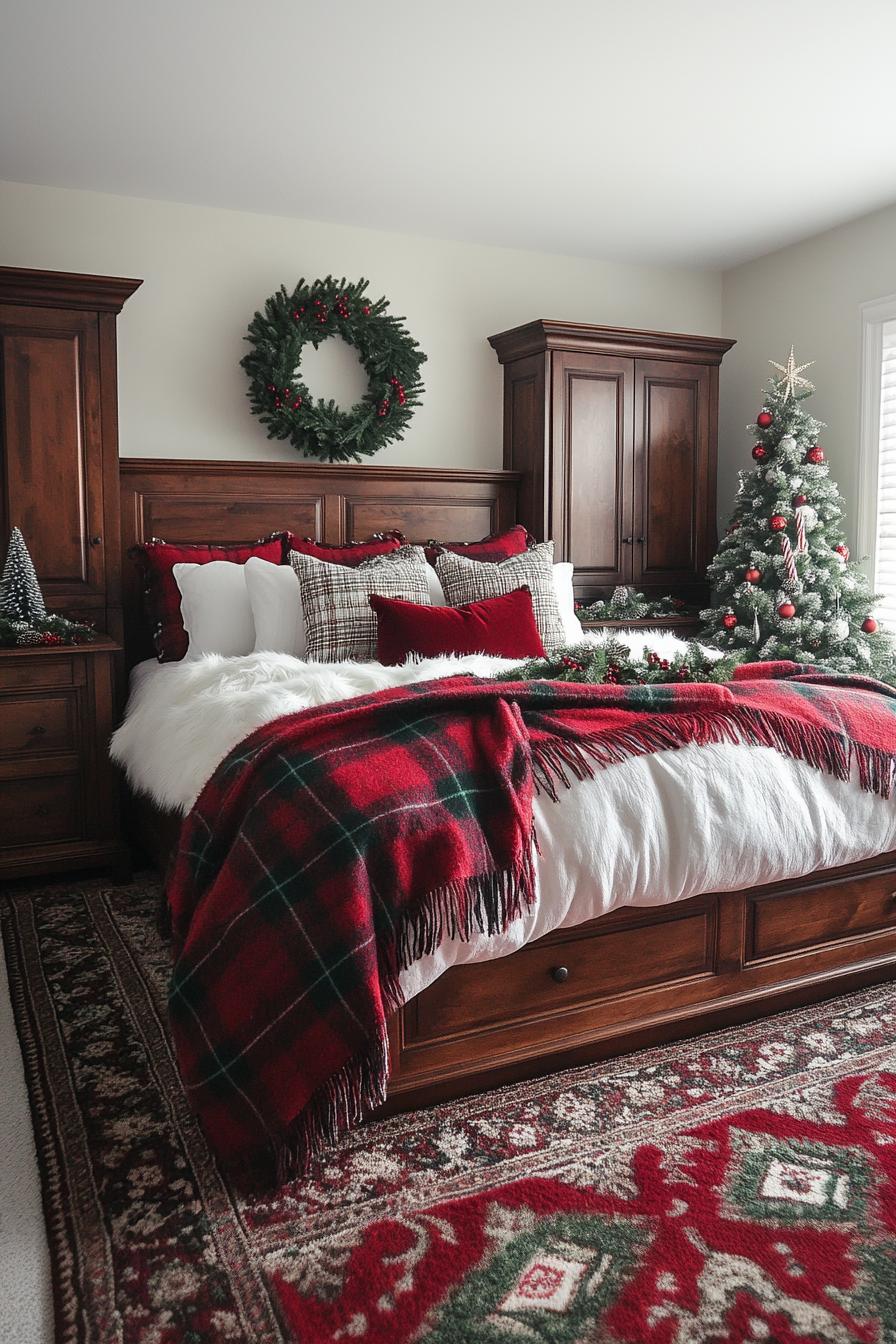 1. Festive Plaid Bedding Inspiration-2