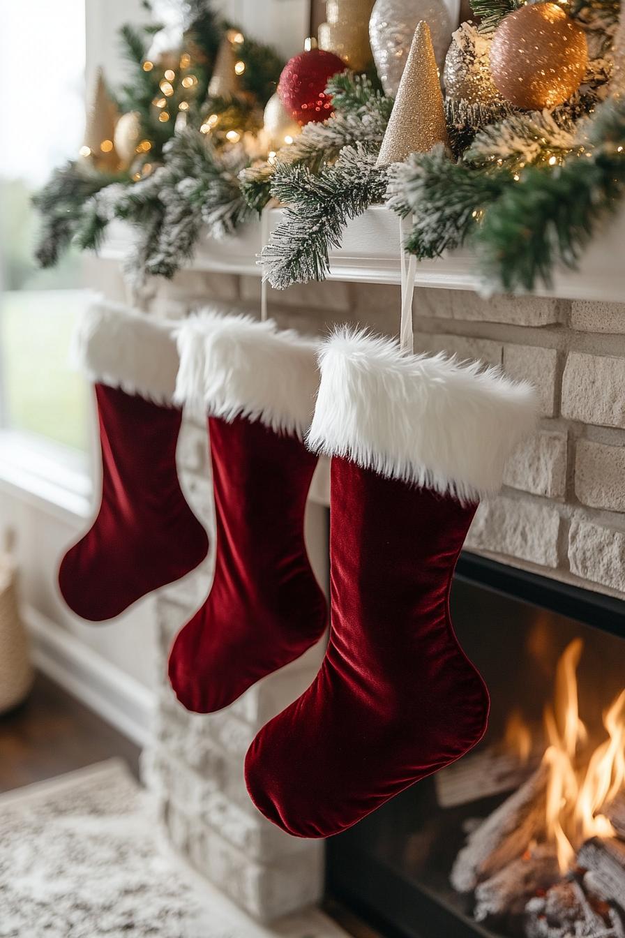 3. Festive Red Velvet Stockings-1