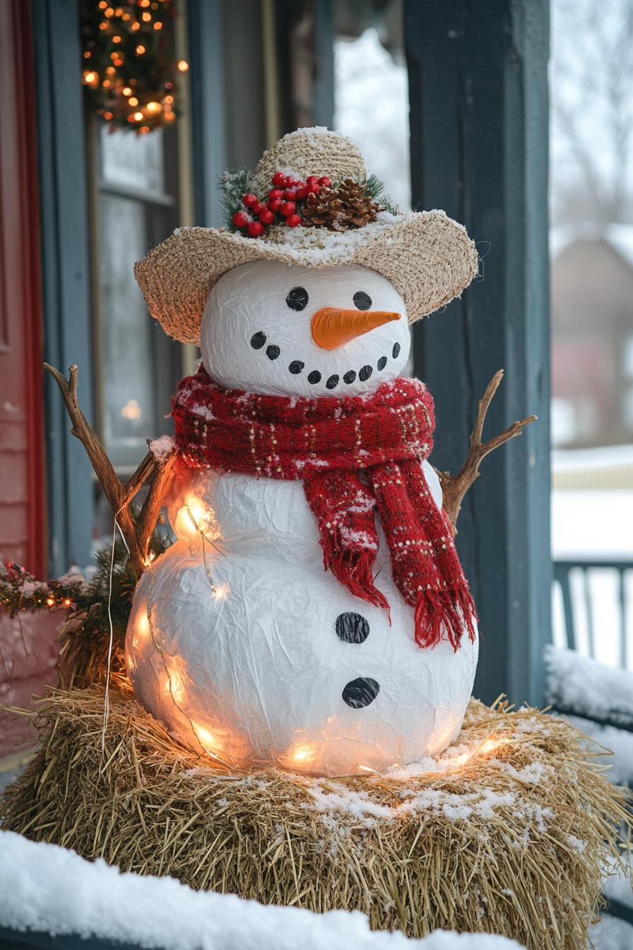 4. Festive Snowman Plastic Bag Craft-2