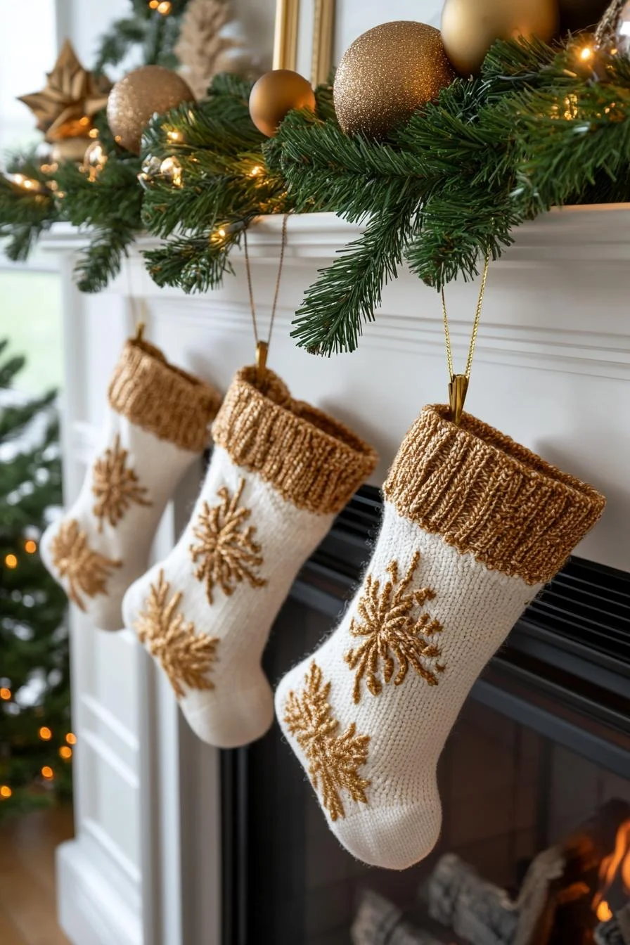 15 Chic Christmas Mantle Decor Ideas for Cozy Fireplaces 28 6. Festive Stocking Display Inspiration-0
