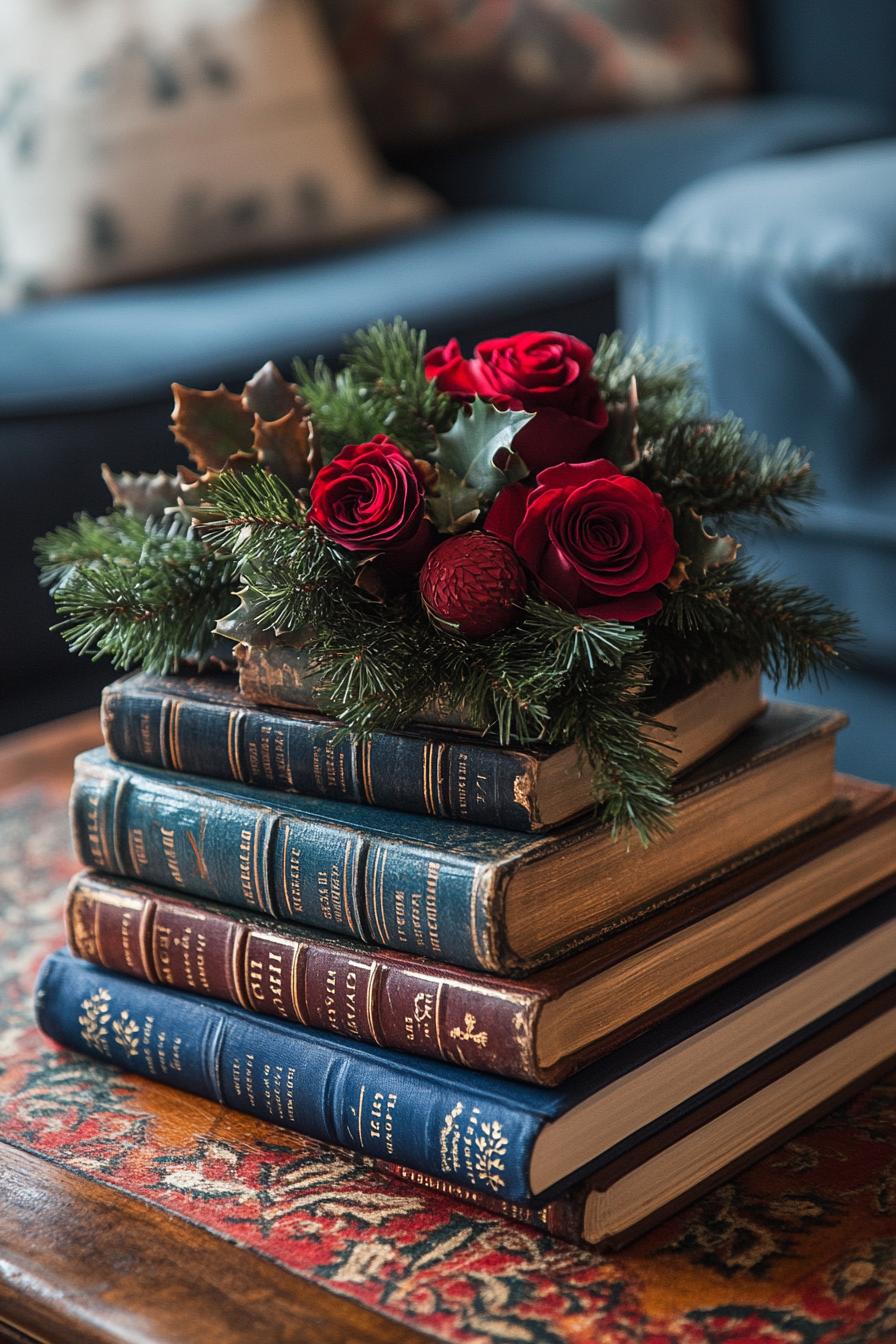 9. Festive Vintage Book Wreaths-1