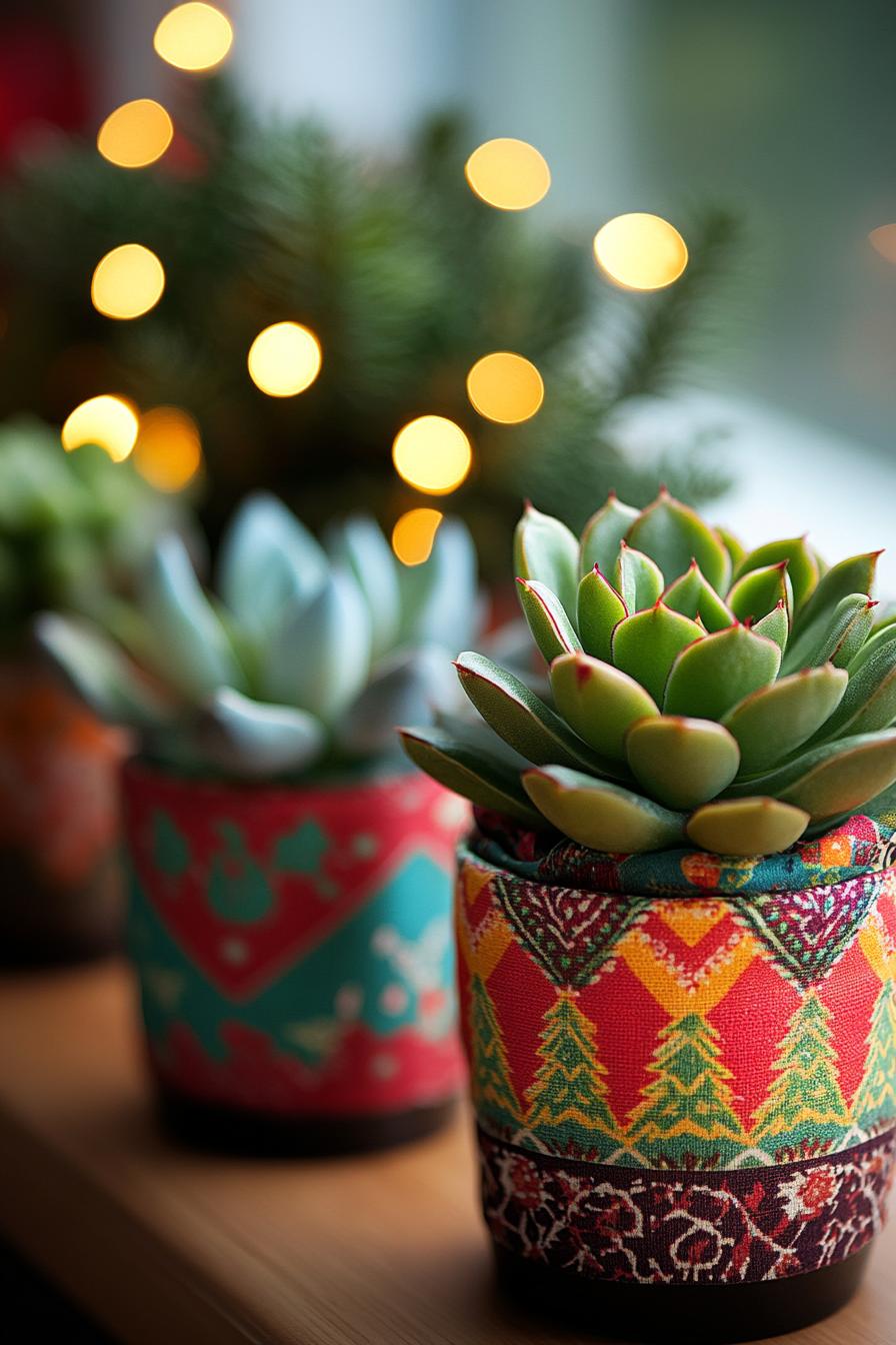 8. Festive Wrapped Succulents Section-2