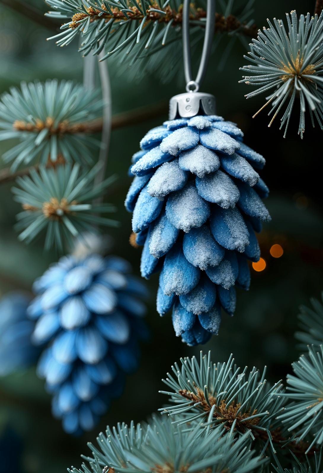 9. Frosty Blue Pinecone Ornaments-1