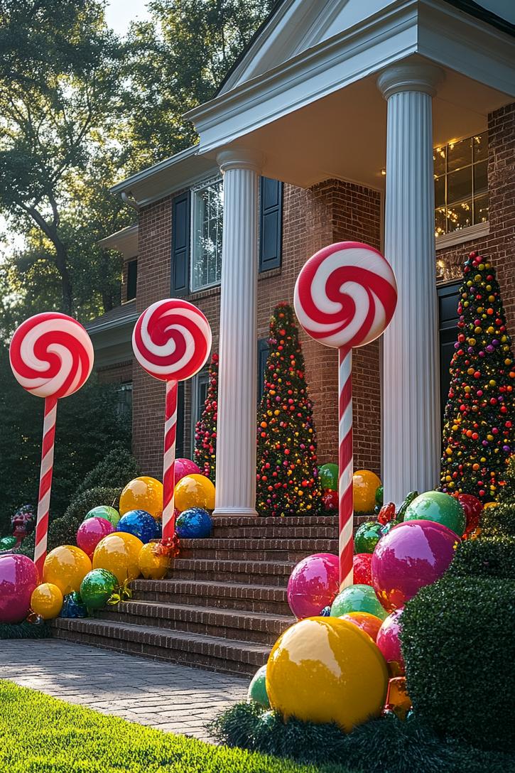 10. Giant Candy Themed Outdoor Decor-1