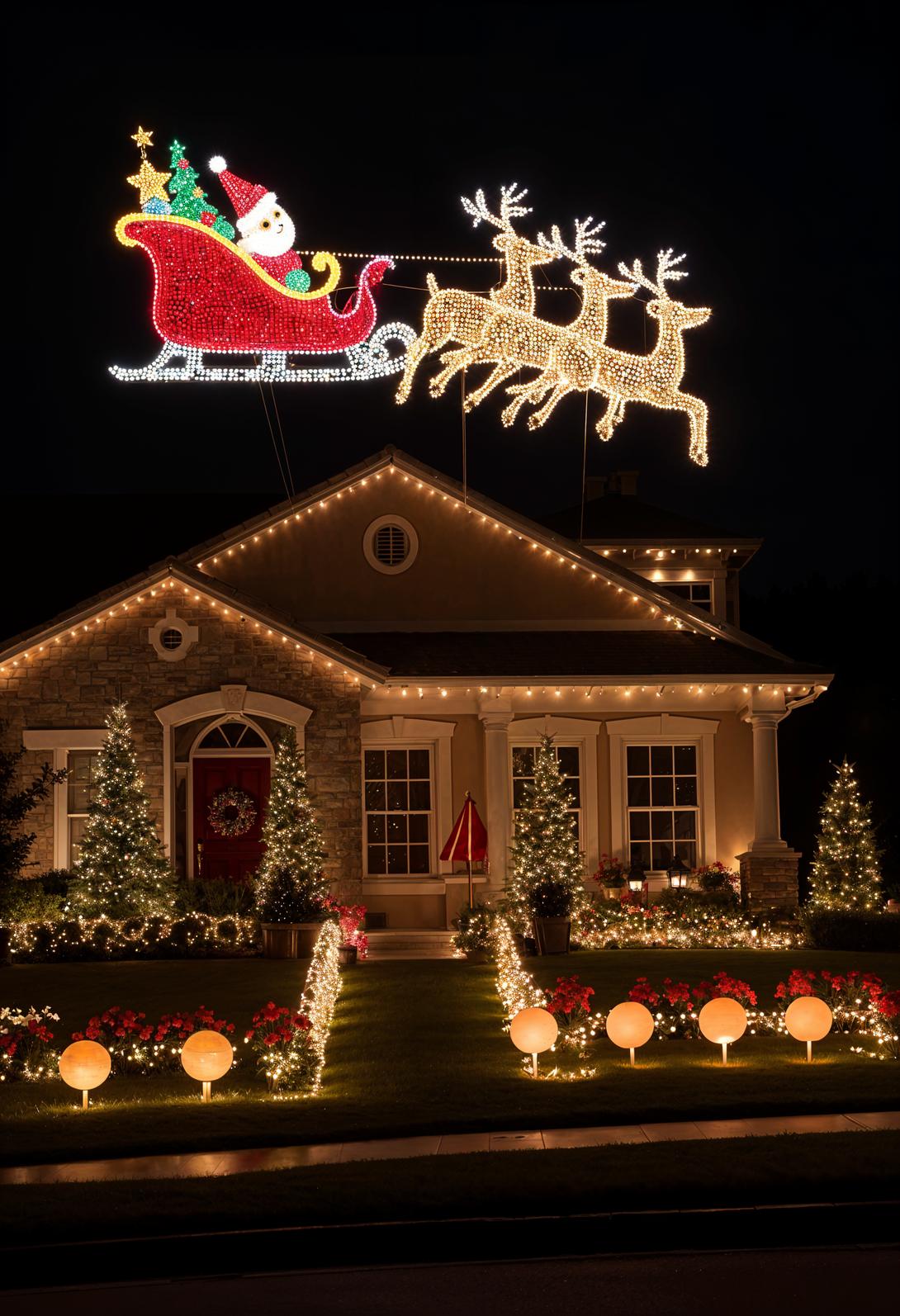 15. Glimmering Santa's Sleigh Lighting Display-0