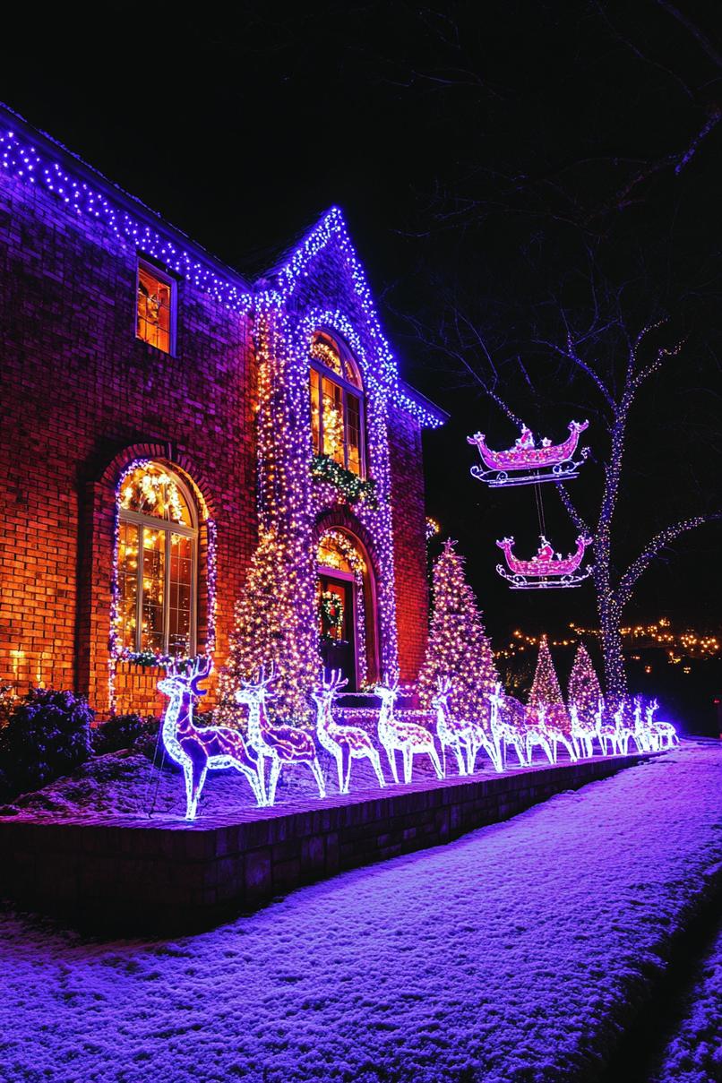 15. Glimmering Santa's Sleigh Lighting Display-1