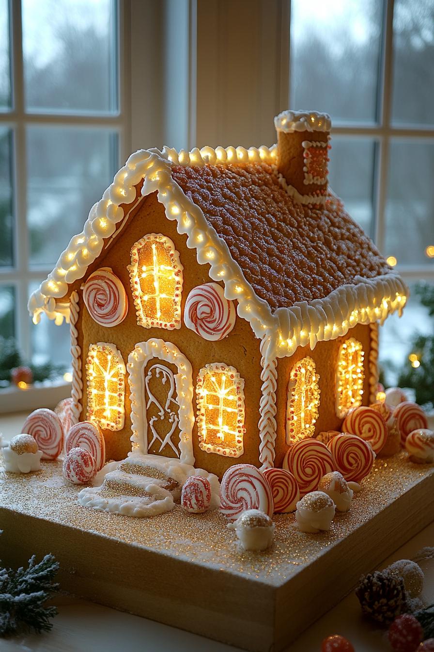 9. Glowing Gingerbread House Lights-0