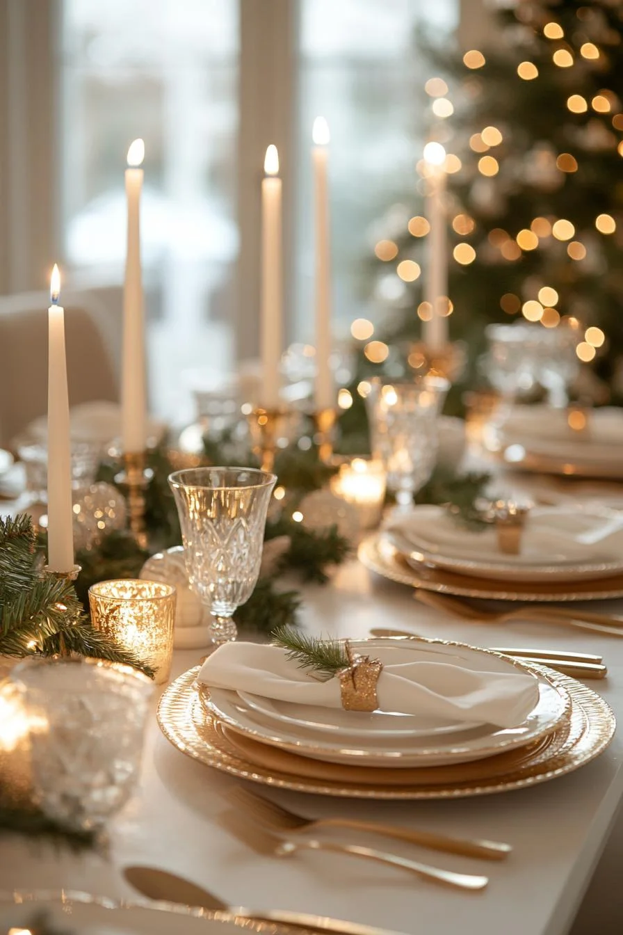 2. Gold & White Table Decor-1