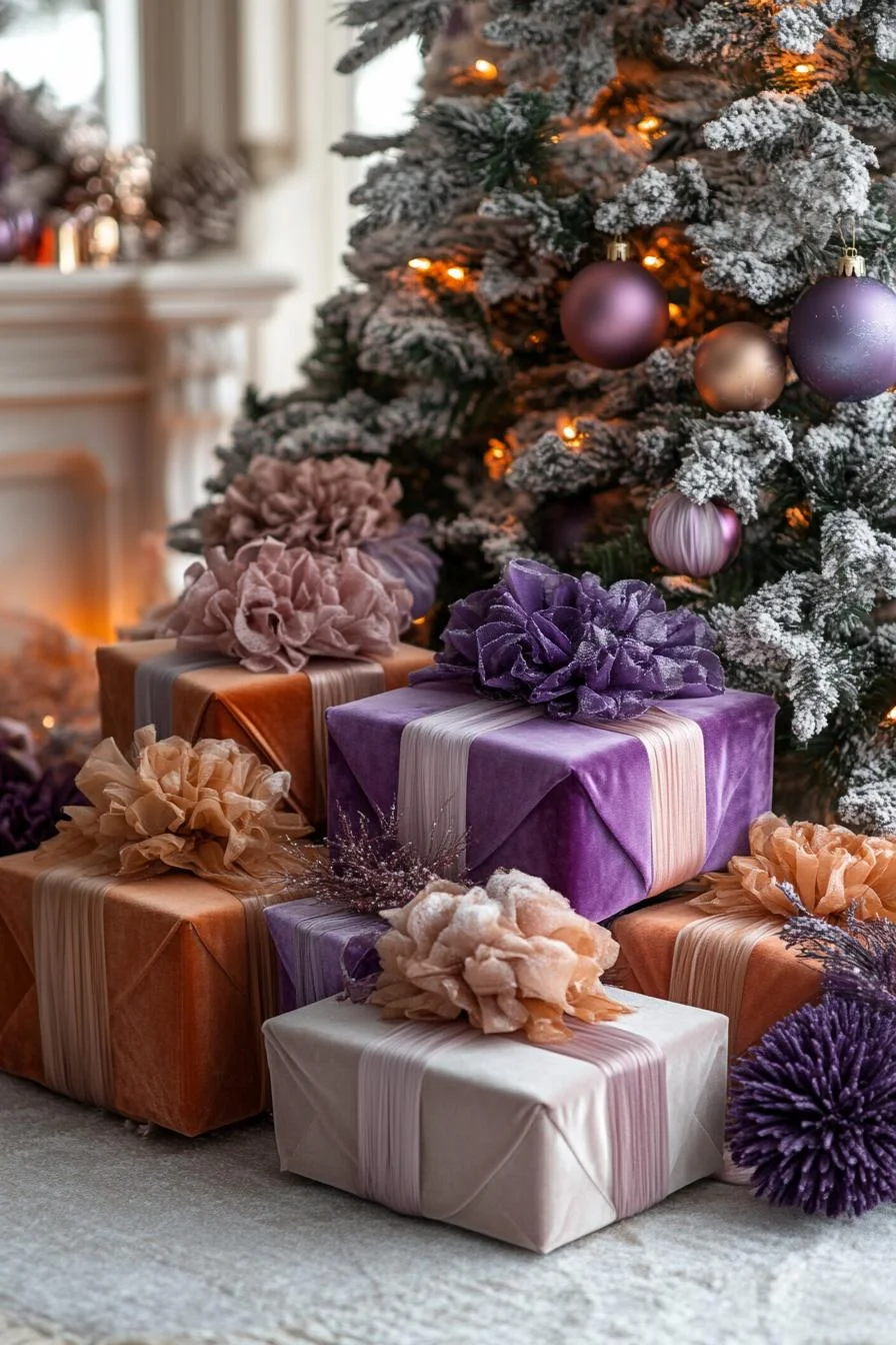 12. Gradient velvet ribbon present wrapping-0