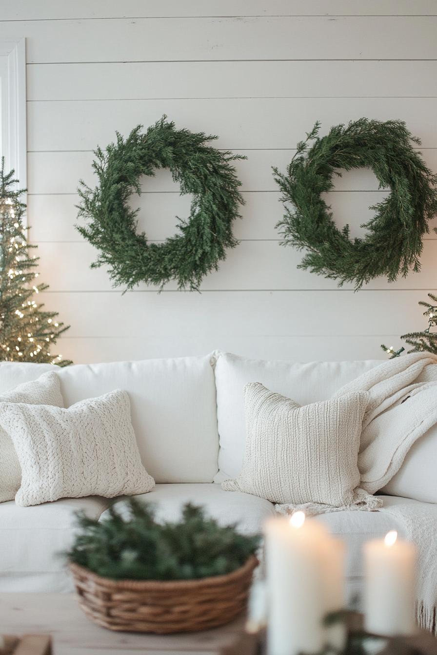 1. Greenery Wreaths with Twinkling Lights-0