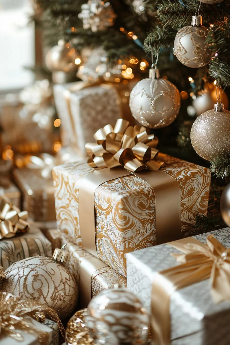 4. Metallic Designer Gift Wrap Ideas-2