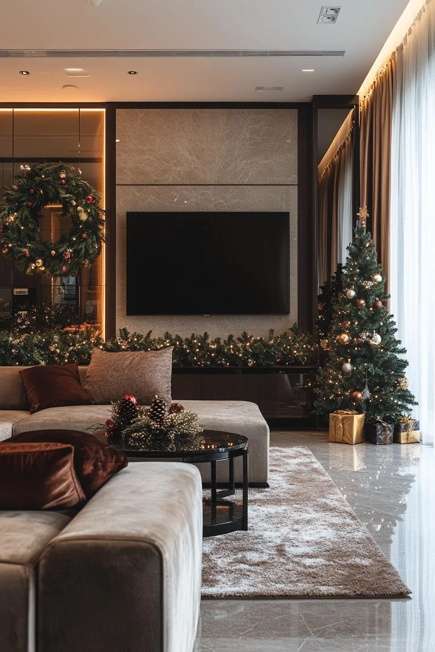 15. Mirrored Wreath Display in Apartments-1