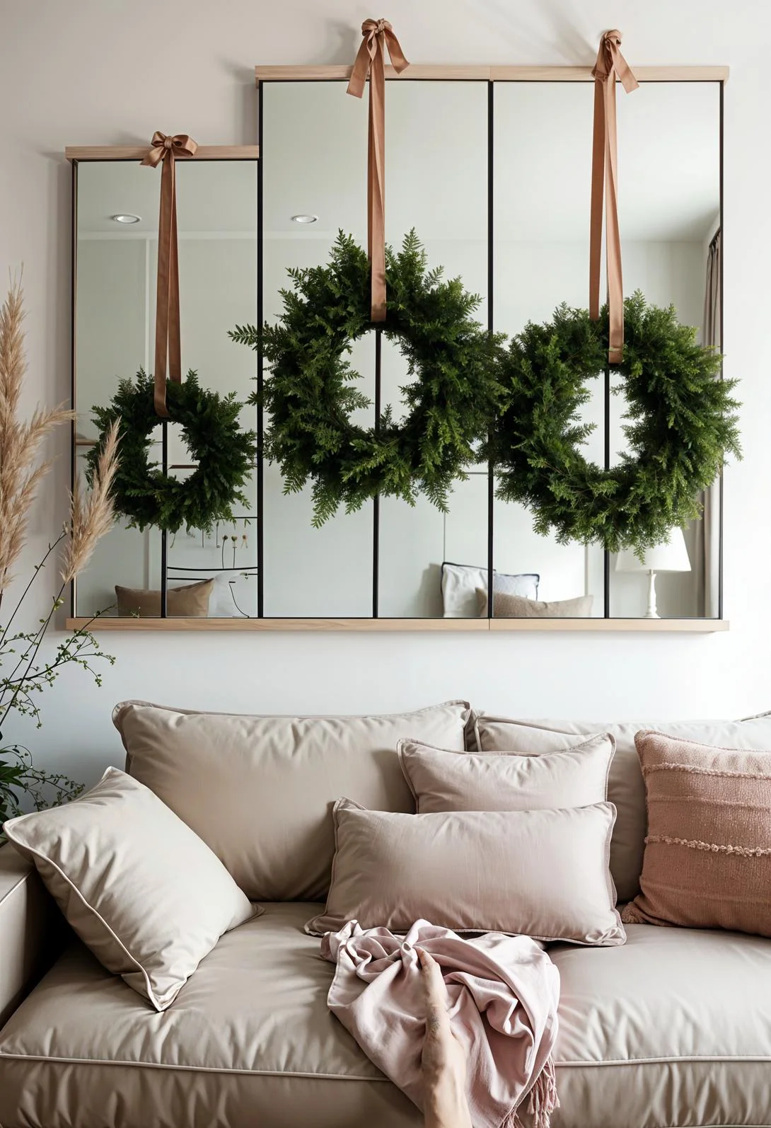 15. Mirrored Wreath Display in Apartments-2