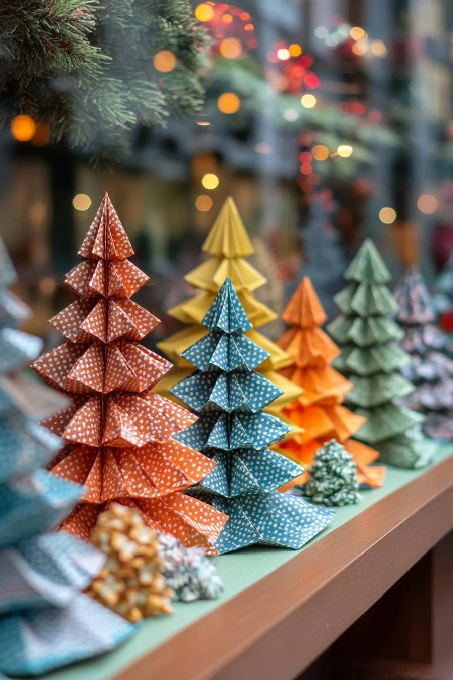 13. Cây thông Noel Origami bằng giấy có hoa văn-0