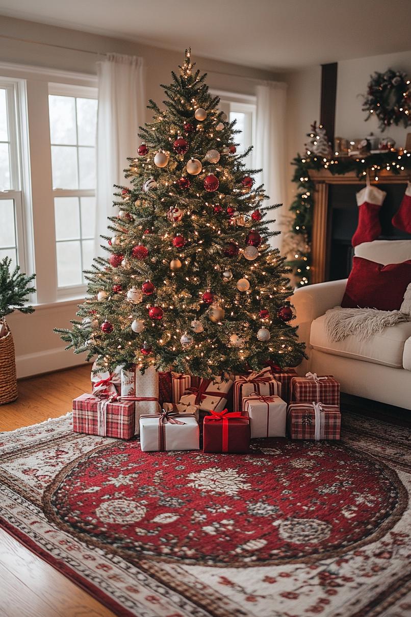 11. Plaid Christmas Tree Skirt Ideas-2