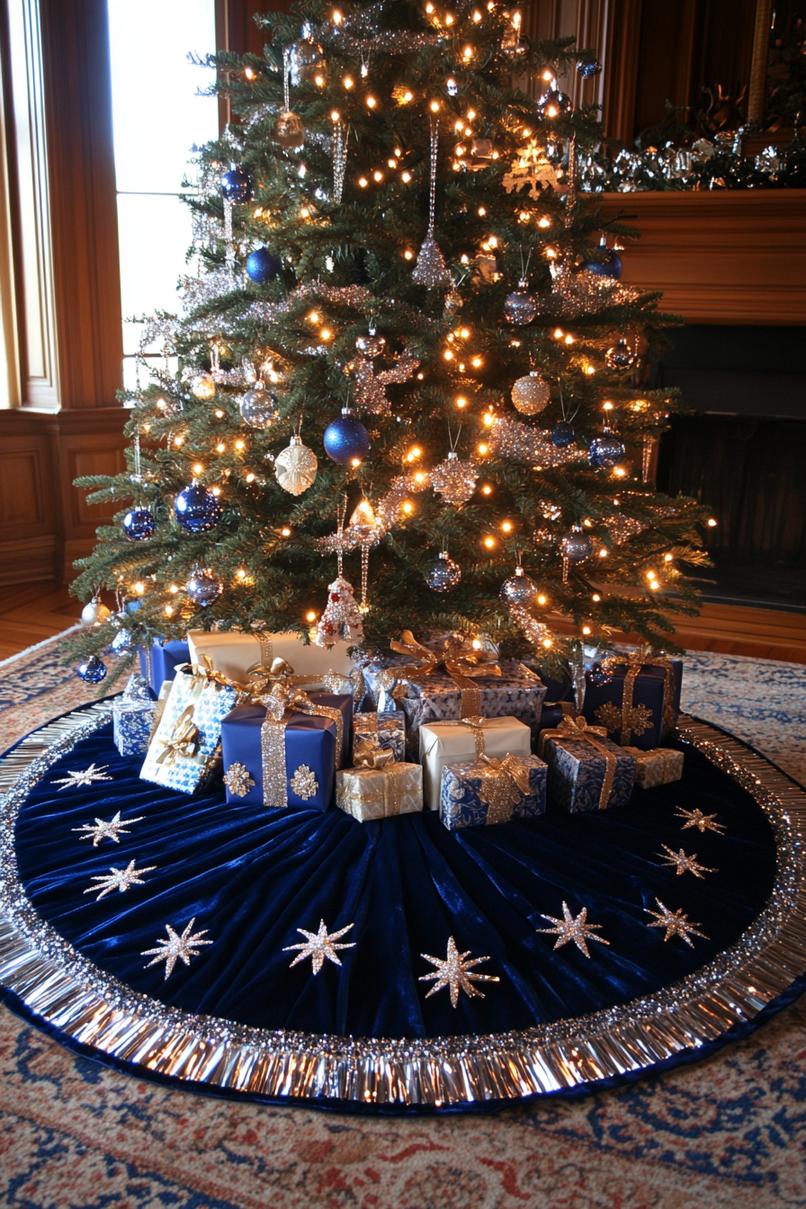 15. Regal Blue Tree Skirt Sparkle-0