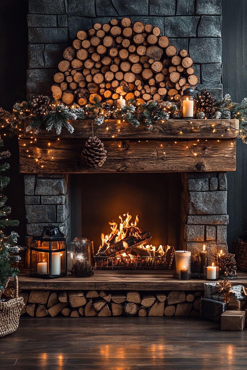 3. Rustic Christmas Mantle Decor Ideas-1