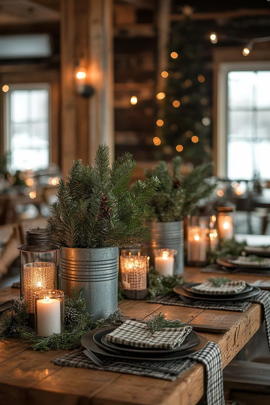 14. Rustic Christmas Table Decor Inspiration-0