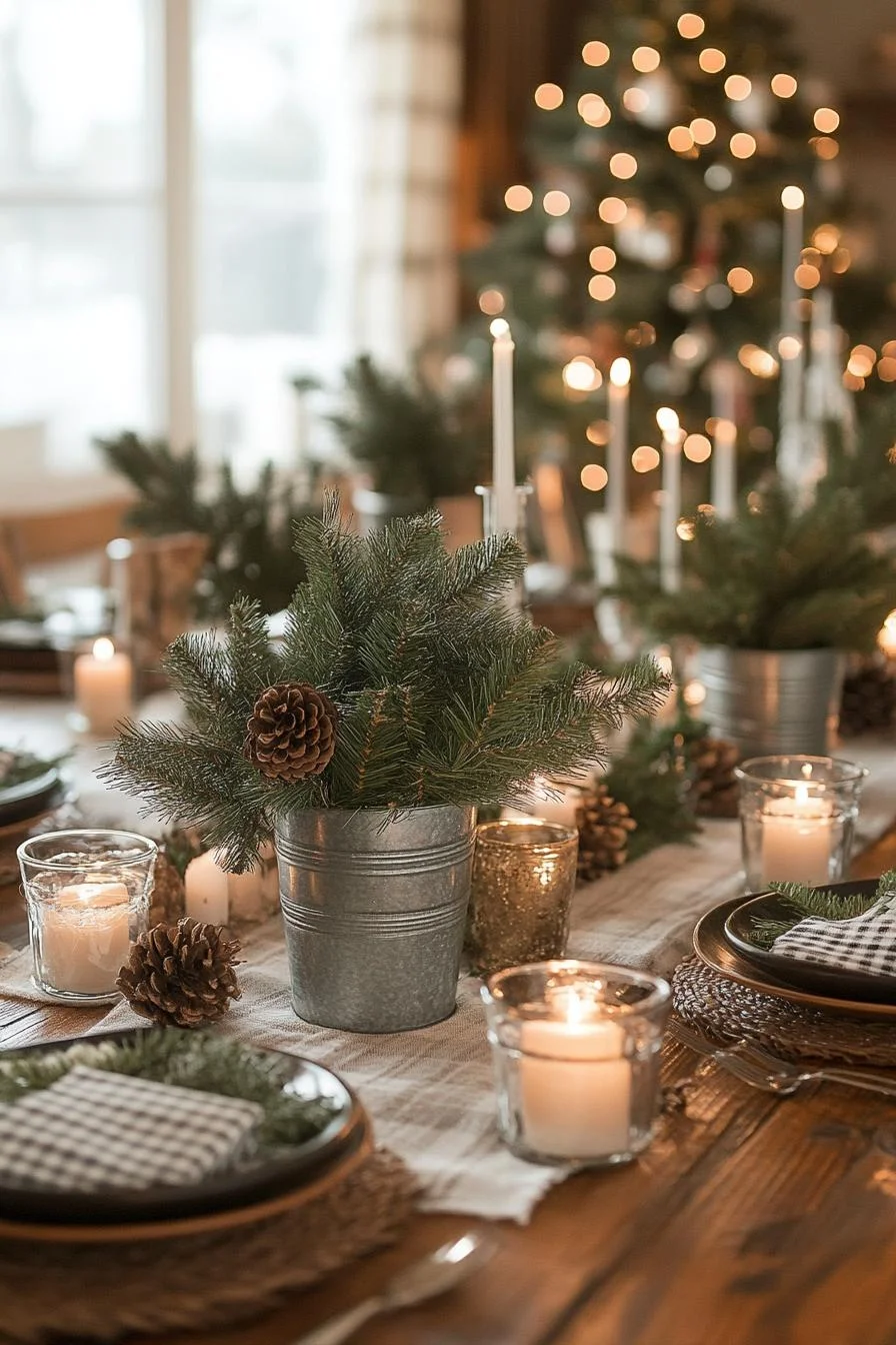 14. Rustic Christmas Table Decor Inspiration-1
