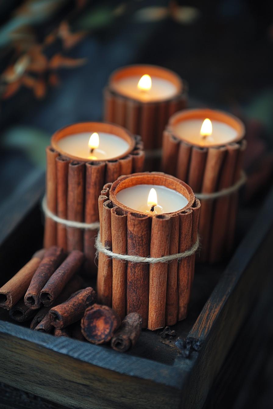 18. Rustic Cinnamon Stick Candle Wraps-1