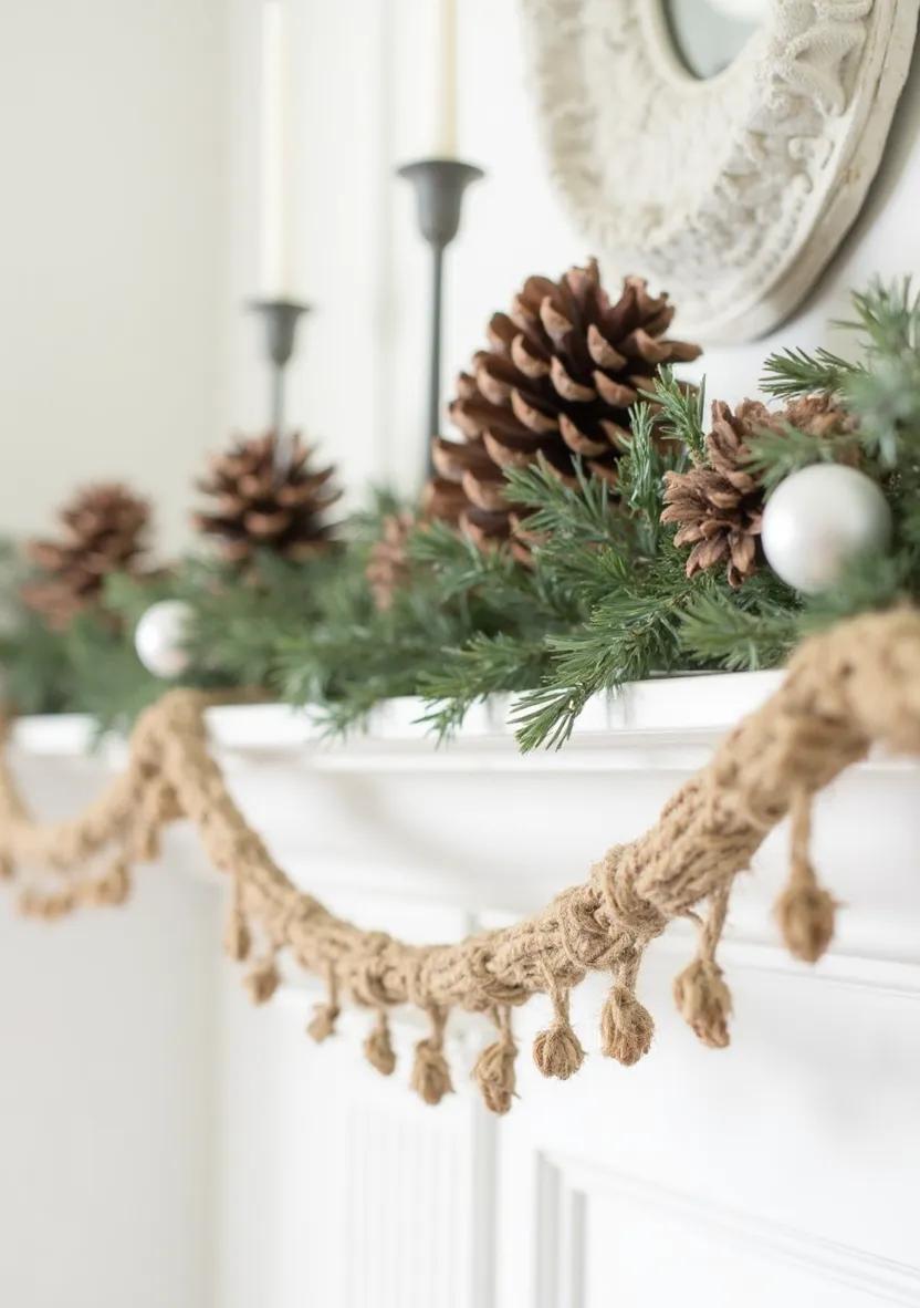 8. Rustic Holiday Mantel Decor-1