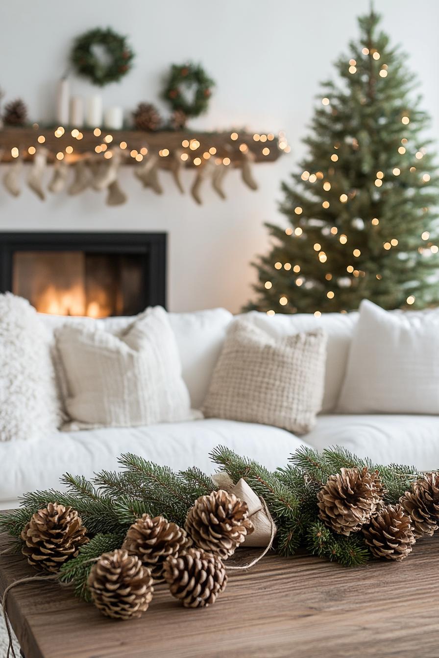 8. Rustic Holiday Mantel Decor-2