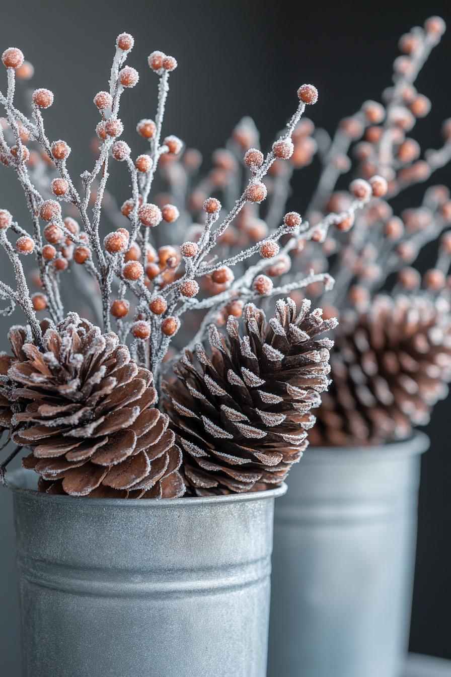 9. Rustic Pinecone Galvanized Arrangements-0