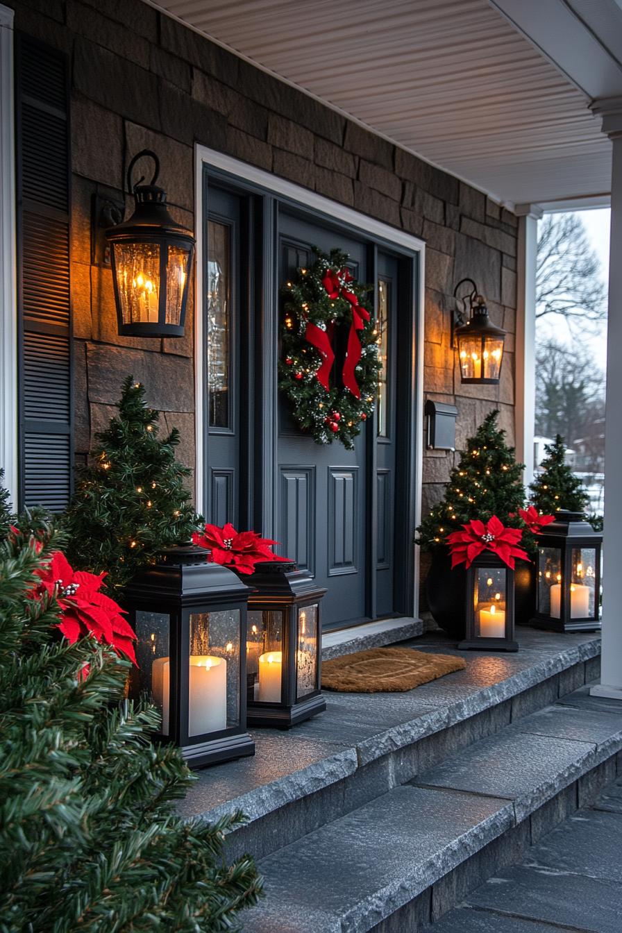 5. Rustic Porch Lanterns for Christmas-1