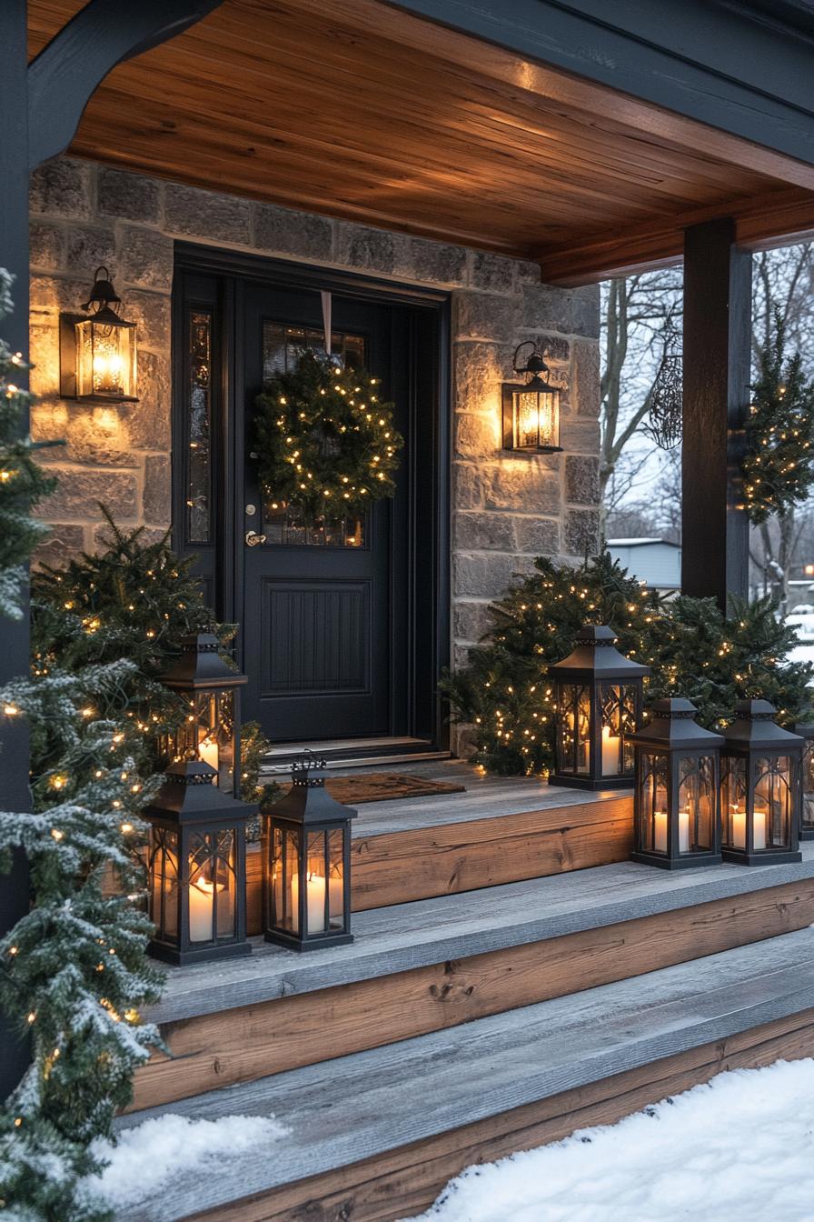 5. Rustic Porch Lanterns for Christmas-2