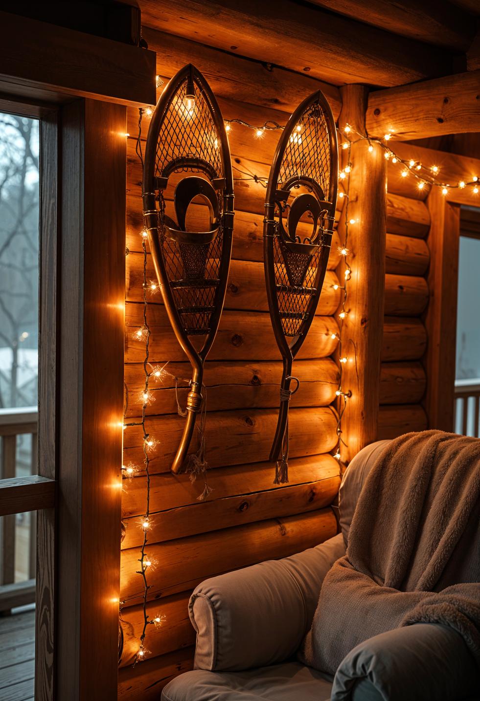 3. Rustic Snowshoe Wall Decor-1