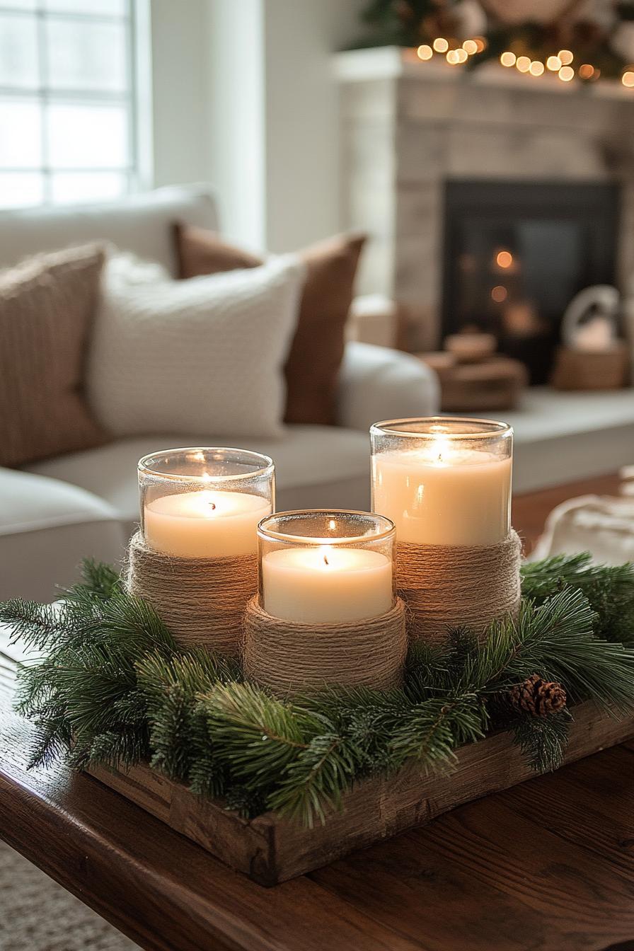 16. Rustic Twine-Wrapped Candle Decor-1