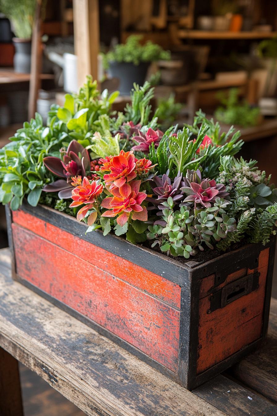 19. Seasonal Foliage in Vintage Planters-1