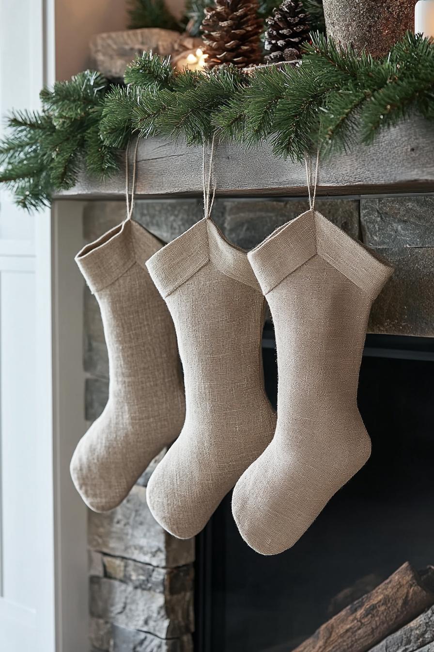 11. Simple Embroidered Linen Stockings-1