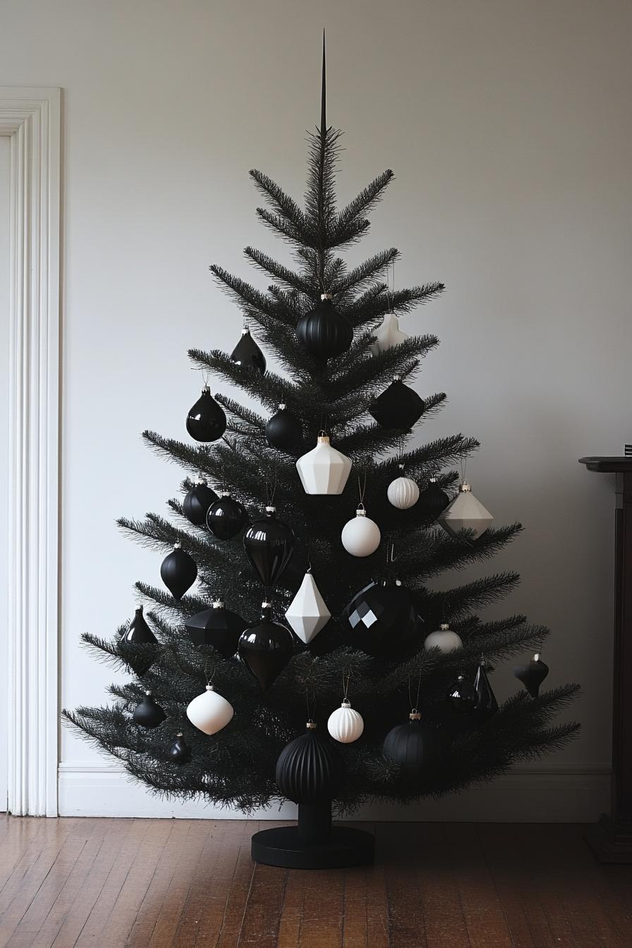 1. Sleek Monochrome Christmas Tree Ideas-0