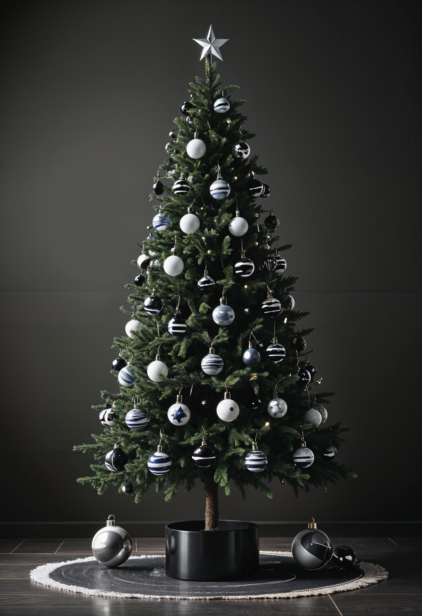 1. Sleek Monochrome Christmas Tree Ideas-2