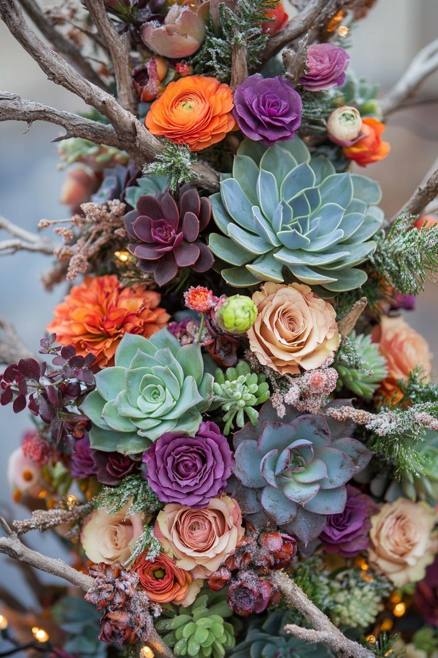 15. Succulent Floral Christmas Tree Variations-1