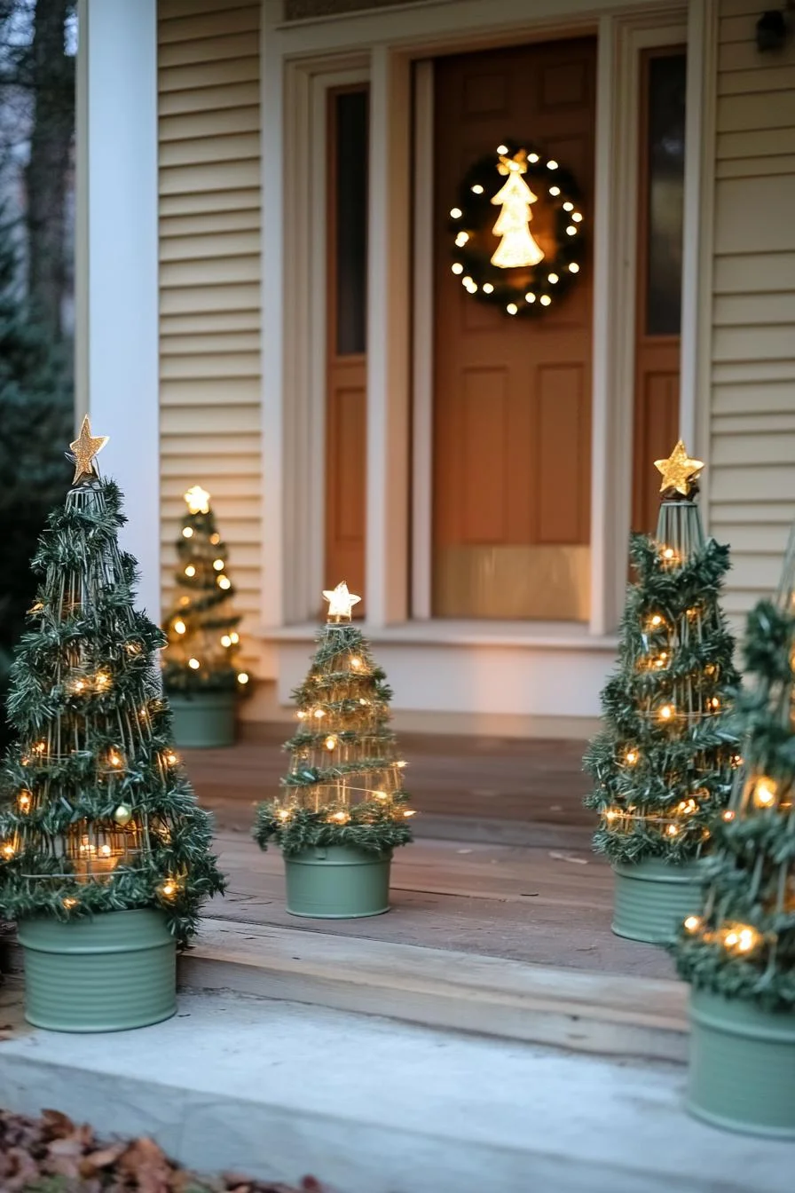 18 Creative Outdoor Christmas Decor Ideas For 2025 92 17. Tomato Cage Christmas Tree Ideas-2