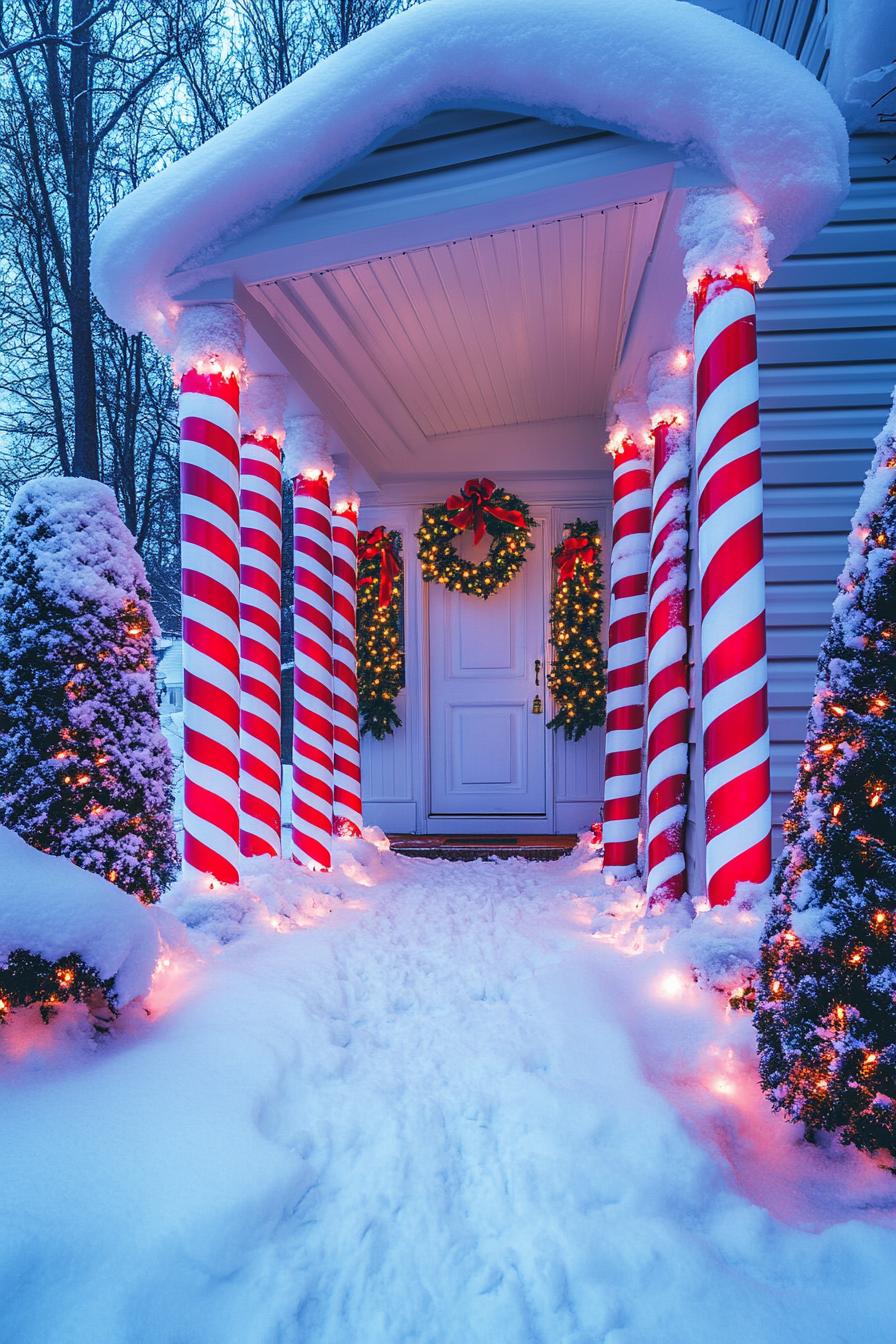 1. Whimsical Outdoor Candy Cane Display-1