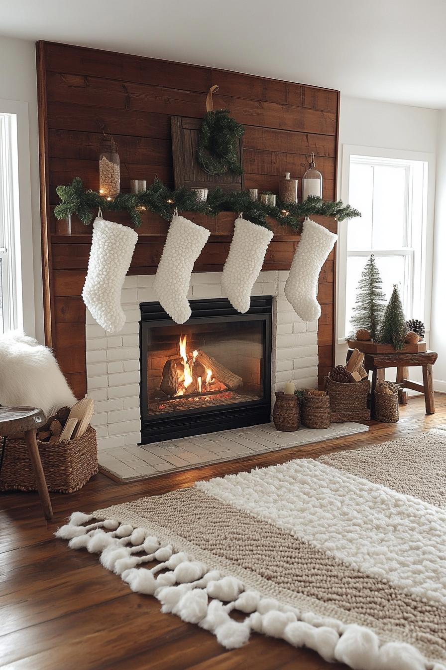 17. Winter White Mantel Pom-Poms-0