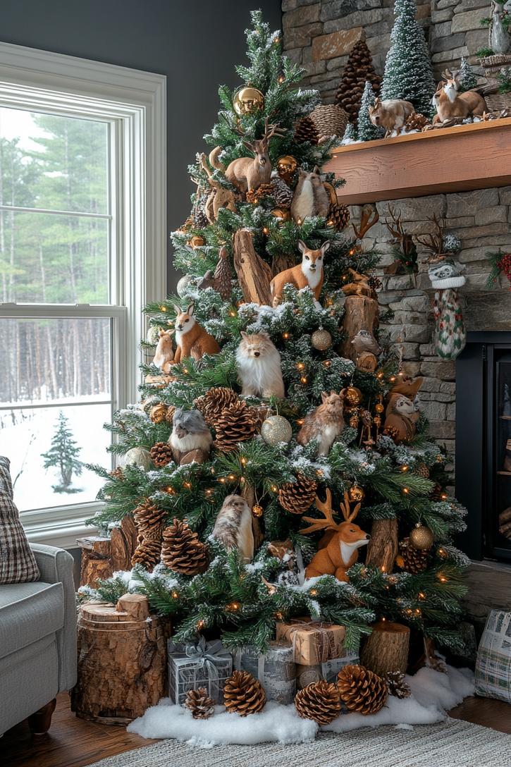 6. Woodland Cabin Christmas Tree Theme-0