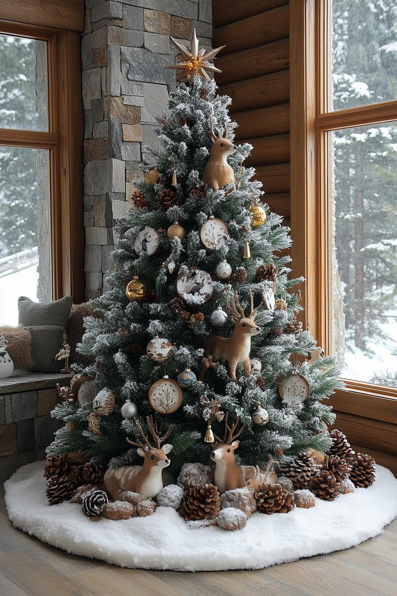 6. Woodland Cabin Christmas Tree Theme-1