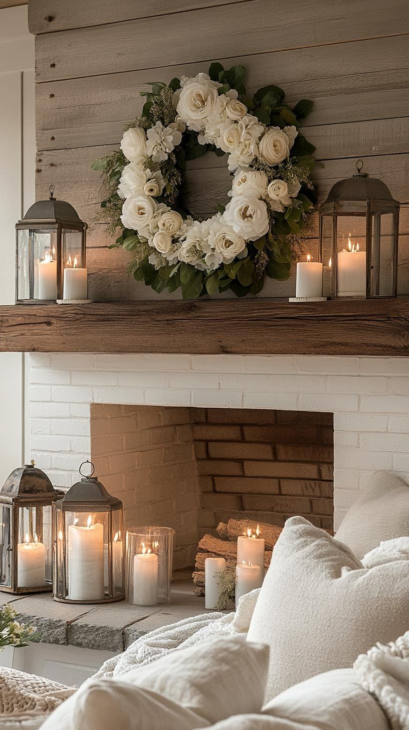 1. Farmhouse Christmas Mantel Decor Ideas-0