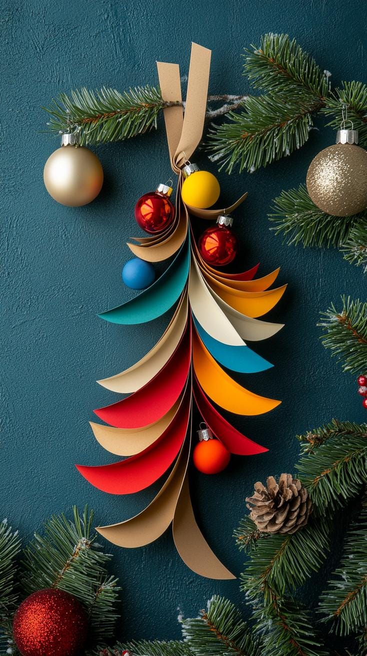 2. Geometric paper DIY ornaments with jewel-toned color blocking-1