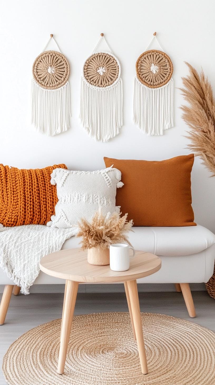 10. Macrame wall hangings with winter white and natural textures-2