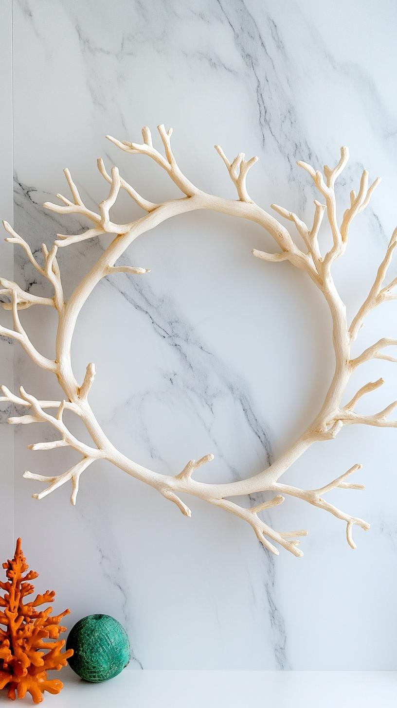 11. Modern minimalist wreath featuring bleached preserved botanicals-1