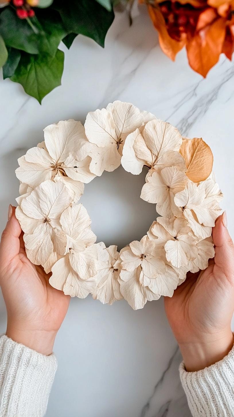 11. Modern minimalist wreath featuring bleached preserved botanicals-2