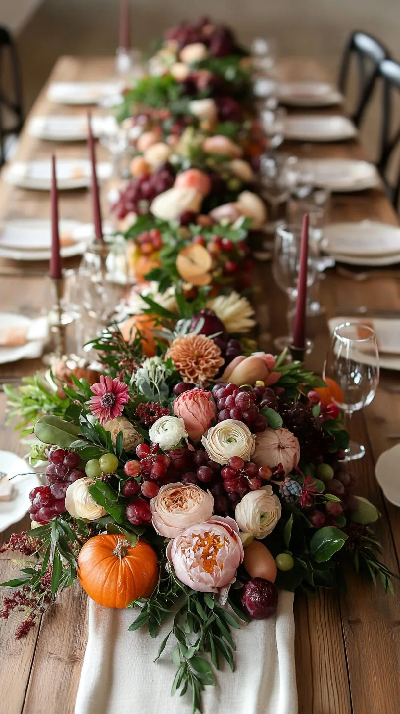 13. Rustic wooden table with linen runner and scattered botanicals-2