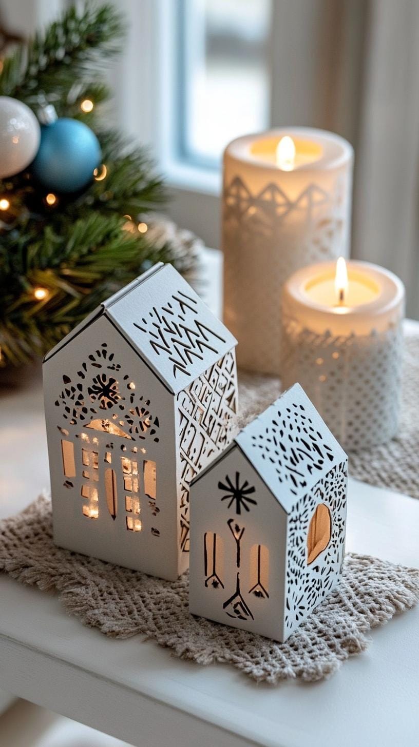 13. Scandinavian-inspired paper houses creating illuminated village scenes-0