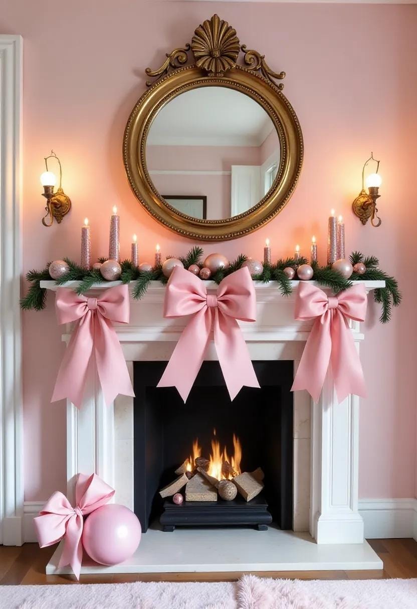 12. Whimsical Pink-and-White Mantel Magic-2