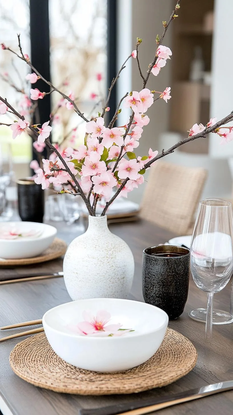 15 Unique Winter Tablescapes to Transform Your Dining Room 35 13. Cherry Blossom Winter Tablescapes-1